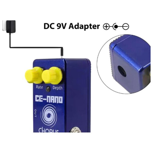 Gitarr Chorus Pedal Elgitarr Effektpedal True Bypass för  9V Utgång Interface Rate Gitarr Chorus Effektor 1