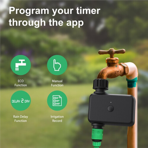 Sprinkler Timer with Hub Programmable Garden Hose Faucet Timer Rain Delay/Manual/Automatic Drip Irrigation Mode EU 2