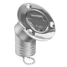 Boat Fuel Deck Fill/Filler with Keyless Cap, Marine Mirror Polished Stainless Steel Hardware Angled Neck for Boat Yacht