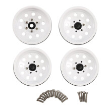 4Pcs RC Crawler Zinc Alloy 10 Small Round Hole 1.9 Inch Beadlock Wheel Rim for 1/10 RC Crawler Accessories