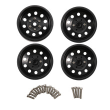 4Pcs RC Crawler Zinc Alloy 10 Small Round Hole 1.9 Inch Beadlock Wheel Rim for 1/10 RC Crawler Accessories DRM130B