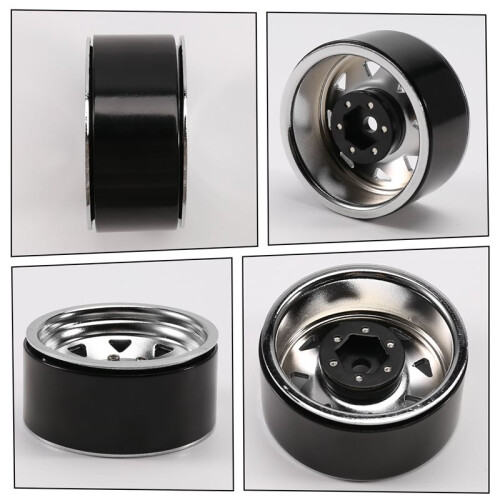Conjunto de 4 Rodas Beadlock de Liga de Zinco com 8 Furos e 1,9 Polegadas para Crawler RC 1/10 - DRM129S 1