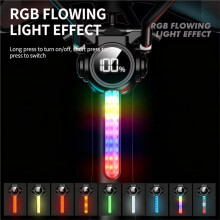 Bike Rear Light Multicolor Power Display Tail Lamp Type-C Rechargeable Safety Warning Taillight