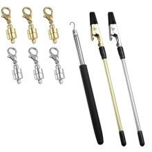 Bracelet-Wearing Aid Set - an Essential Tool for Putting Bracelets and Necklaces with One Hand (Includes Metal Clasp)