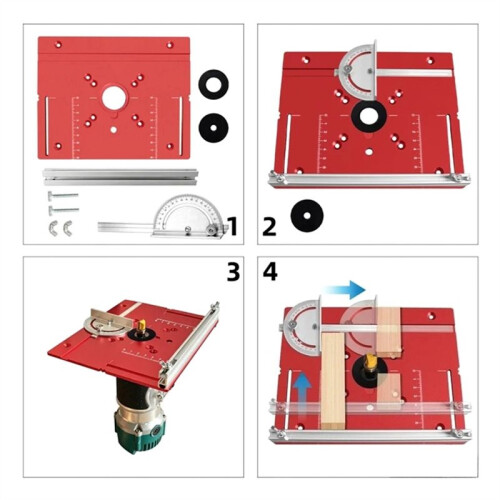 Table Insert Plate Set, for Router Table Insert Plate for Woodworking Slotting Trimming Chamfering Table