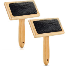 2 Pcs Wool Carder Brush for NeedleFelting, 6.06 X 4.8 Inch Wool Carding Brush with Wooden Handle,for Project