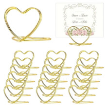 32PCS Gold Heart Card Holders- for Small Photos,Pictures,Business Cards,Game Cards Stand Clips for Wedding,Party,Office
