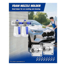 Foam Cannon Holder 2 Pack, Stainless Steel Foam Cannon Wall Mount with 1/4" Quick Connect for Garage