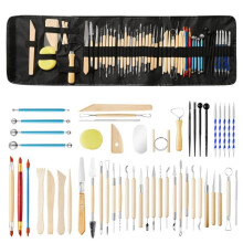 52 Pcs Pottery Sculpting Tool Kit - Clay Carving Modeling Tools with Storage Bag for DIY Crafts, Trimming, Engraving