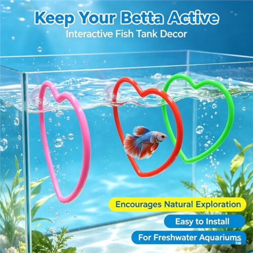 Heart Shape Floating Fish Feeding  - Aquarium Plant Isolation Window Feeder Decor Accessory 2