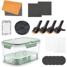 Trading Card Humidor Repair & Flattening Kit with Moisturizing Box, Adjustable Humidifier,Card Cleaning Kit with Grading