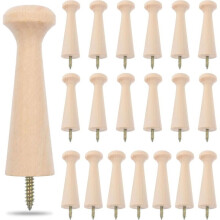 20 Pcs Screw- Wooden Shaker Pegs for Hanging 3.19 Inch Unfinished Wood Pegs for Shaker Rack Hanging Coat Hat Towel