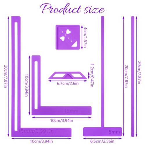 6PCS Book Binding Tool, Easy Scrapbooking Tools Kit, L Ruler + I Ruler + T Ruler + Corner Miter + Eyelet Guiding 1