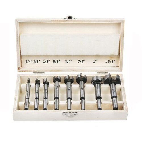Forstner Bit Set 8Pcs - Forstner Bits for Wood, Wood Drilling with Storage Case