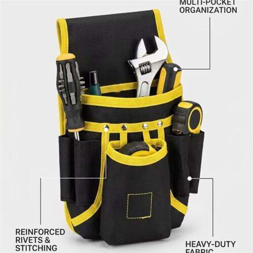 Adjustable Multi-Pocket Tool Belt, Multifunctional Waist Tool Storage Bag for Electrician Carpenter 1
