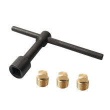 1/2" NPT Boat Drain Plug Kit with Wrench, Brass Garboard Drain Plugs Marine Drain Plug & Wrench Set for Boat Hull Parts