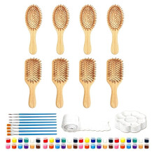 DIY Bamboo Hair Brush,33 Pieces Brush for Painting Set, Hair Brush Yourself, for DIY Gift Party, Enthusiasts