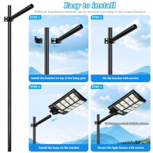 Light Pole Mount Bracket - Dia Thickened Steel Arm for Street Light, Heavy Duty Galvanized Metal, 2Pcs Outdoor Pole Kit