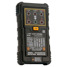 Motor Rotation Tester, PM5900 Phase Sequence Indicator Three Phase Portable Handheld Motor Rotation Indicator Tester,1PC