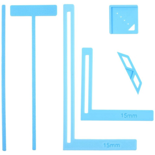 6PCS Book Binding Tool, Easy Scrapbooking Tools Kit, L Ruler + T Ruler + I Ruler + Corner Miter + Eyelet Guiding