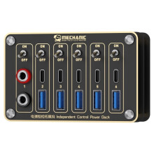 MECHANIC PD6 Independent Control Power Dock Multi Port Output Power Expansion Hub for Phone Repair Testing Power Supply Tools