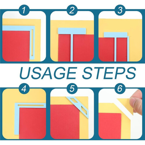 6PCS Book Binding Tool, Easy Scrapbooking Tools Kit, L Ruler + T Ruler + I Ruler + Corner Miter + Eyelet Guiding 1