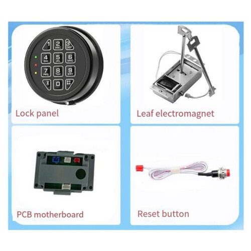 Electronic Safe Lock Replacement Panel Kit (Includes Solenoid Lock and 2 Emergency Keys) 1