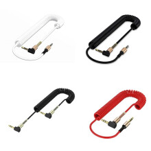 Retractable AUX Cable Spring 3.5mm Male to Male Audio Cord for Headphones, Car Stereo, Phone, Speaker