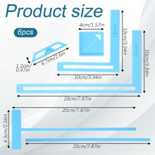 Set di 6 Strumenti per Rilegatura, Kit di Strumenti per Scrapbooking Facile da Usare, Righello A L + Righello A T + Righello A I + Guida per Angoli +