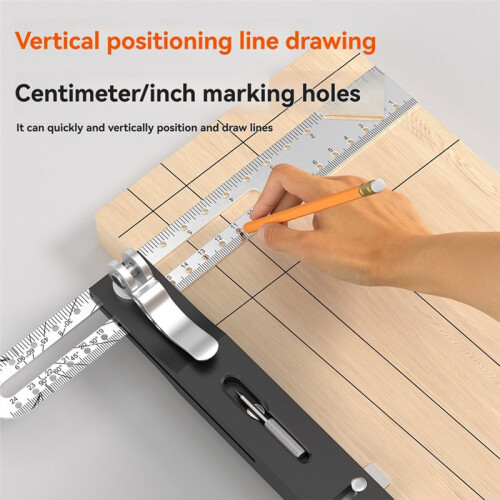 Portable Woodworking Scriber Ruler High Accuracy T-Shape Multi-Angle Scribing Tool Movable Angle Ruler Gauge 1