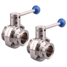 2 Pack 1.5 Inch Tri Clamp Sanitary Butterfly Valve with Pull Handle Stainless Steel 304 Tri Clamp (1.5" Tube OD)