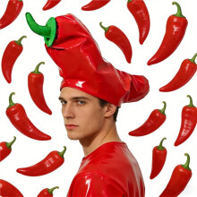 Hilarious Chili Pepper Chef Hat - Funny Adult Halloween Costume, Cosplay Prop, Stage Performance Party Accessory
