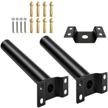 Light Pole Mount Bracket - Dia Thickened Steel Arm for Street Light, Heavy Duty Galvanized Metal, 2Pcs Outdoor Pole Kit