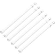 RV Tension Rods, Adjustable Cabinet Rods 12-19.5 in, 6 Pack Non-Slip Rubber Ends, Tool-Free Setup, Metal Construction