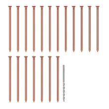 30Pcs Copper Nails for Killing Trees Stump Root, 3.5 Inch Pure Copper Nails Bulk with Drill, Tree Stump Killing