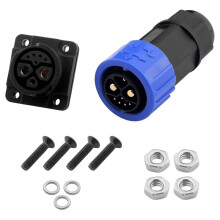 8-Pin 15A 60V M23 Self-Locking Connector Kit, IP67 Waterproof M23 Plug + Socket Connector, for 6.0mm-13.5mm Cable