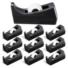 10 Pack Desktop Tape Dispensers Non Slip Base Bulk Set, Fits Standard Roll, for Offices Home Class, Refills Not Included