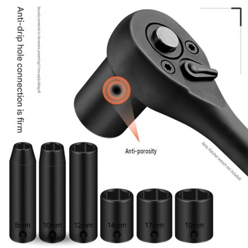 3/8" Drive Impact Socket Set - Metric Short & Deep Sockets (8-22mm), Black Phosphate Finish for Durability