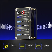 MECHANIC PD6 Independent Control Power Dock Multi Port Output Power Expansion Hub for Phone Repair Testing Power Supply Tools