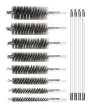 Pipe Cleaning Brush Set with Stainless Steel Bristles Wire Brush with 4 Flexible Rods, Stainless Steel Pipe Brush 4pcs