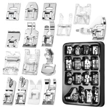 16 Pcs Sewing Machine Presser Foot Set, Universal Low Shank Presser Feet Kit for Most Home Machines