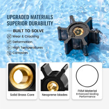 For M18 Transfer Pump Impeller & O- Kit, Replaces 49-16-2771 Solid Brass Hub, Includes Lubricant Grease
