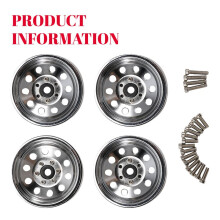 4Pcs RC Crawler Zinc Alloy 10 Small Round Hole 1.9 Inch Beadlock Wheel Rim for 1/10 RC Crawler Accessories DRM130S