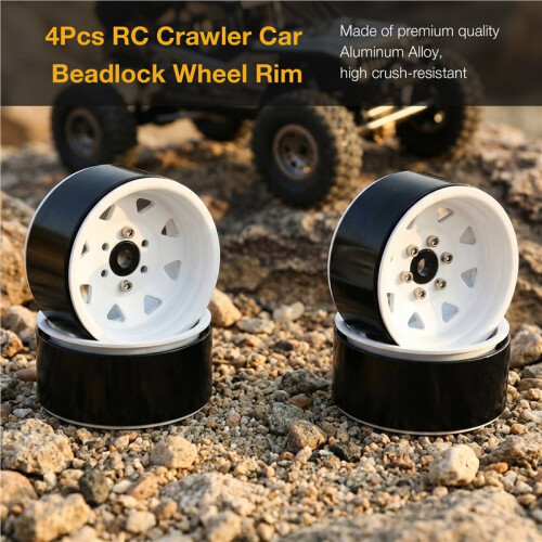 Conjunto de 4 Rodas Beadlock de Liga de Zinco com 8 Furos e 1,9 Polegadas para Crawler RC 1/10 - DRM129W 1