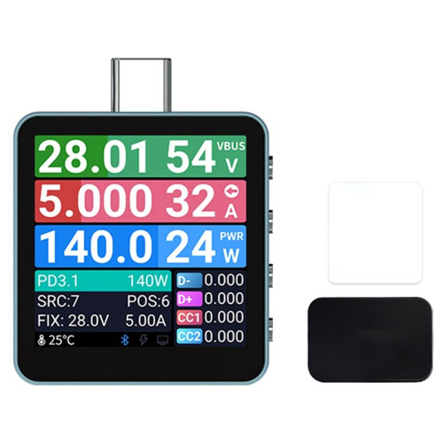USB Tester C2 Digital Voltmeter Charging Power Detector PD3.2 Battery Tester Fast Charge Detection Trigger C2 Std 1