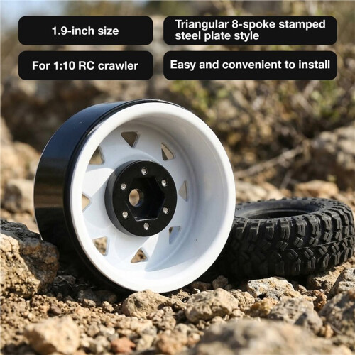 Conjunto de 4 Rodas Beadlock de Liga de Zinco com 8 Furos e 1,9 Polegadas para Crawler RC 1/10 - DRM129W 2