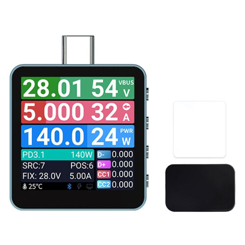 USB Tester C2 Digital Voltmeter Charging Power Detector PD3.2 Battery Tester Fast Charge Detection Trigger C2 Lite