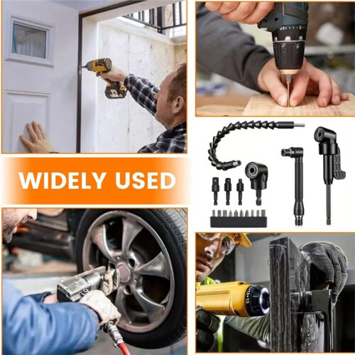 Flexible Drill Bit Extension Set with 105 Right Angle Attachments, Rotatable Socket Adapters & Bendable Shaft 1