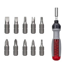 10 in 1 Ratchet Screwdriver Set Multi Bit Repair Tool with Slotted Torx U Shape Y Type Bits for Home DIY