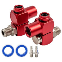 2-Packs 1/4" NPT 360 Graden Draaibare Luchtslangkoppelingen, Lekvrije Luchtslangconnector met 1/4" MNPT Snelkoppeling